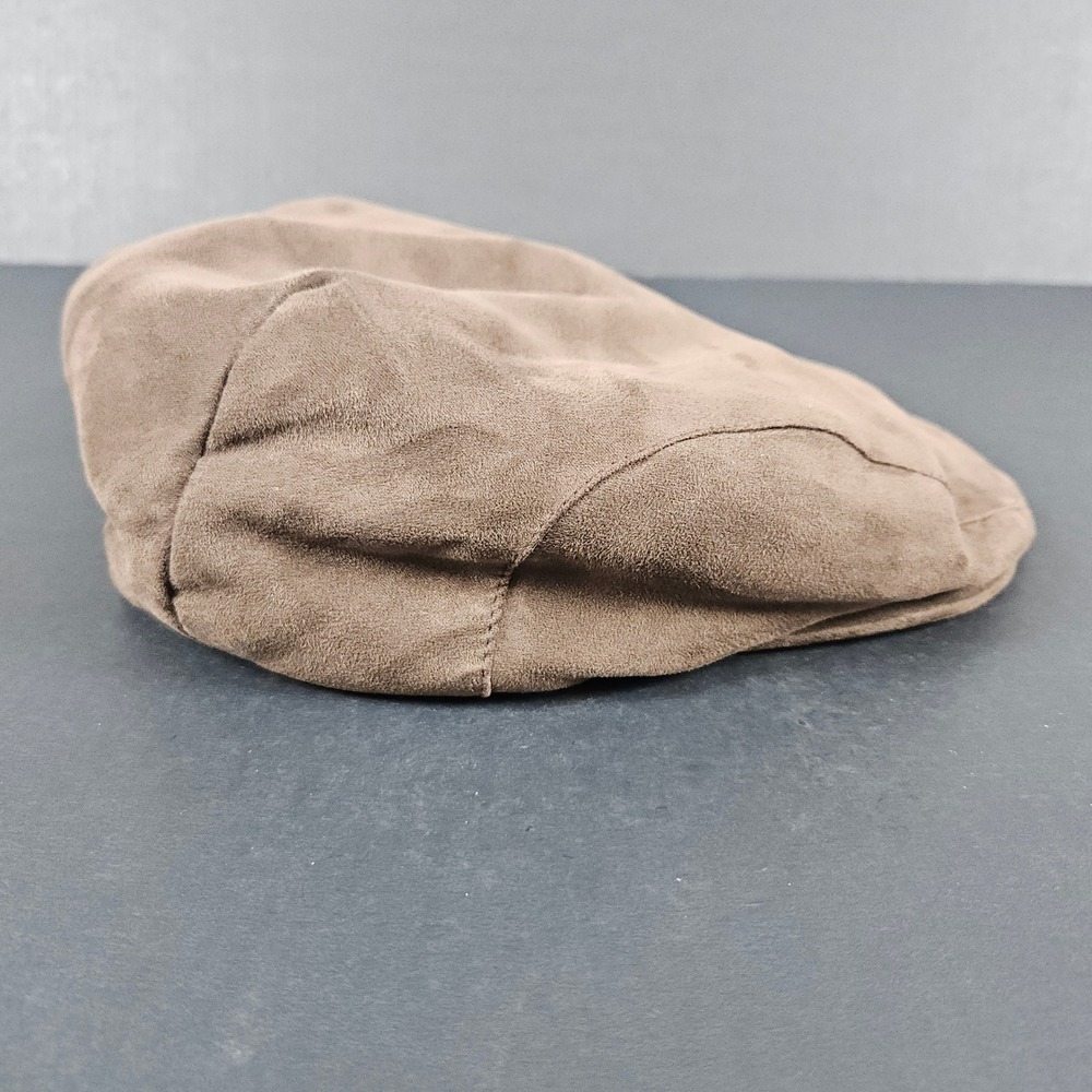 Weatherproof Men's Brown Flat‎ Cap Size XL Polyester Faux Suede Quilted Lining